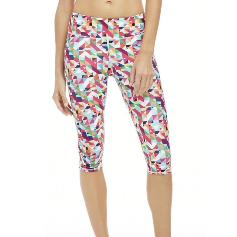 Fabletics Multicolored Salar Pixel Print Crops